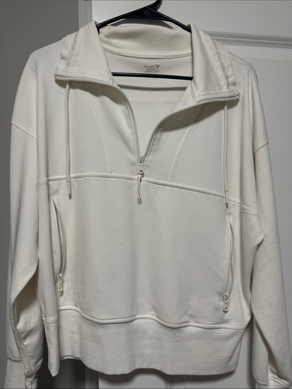 Old Navy Cream Half-Zip Pullover Hoodie